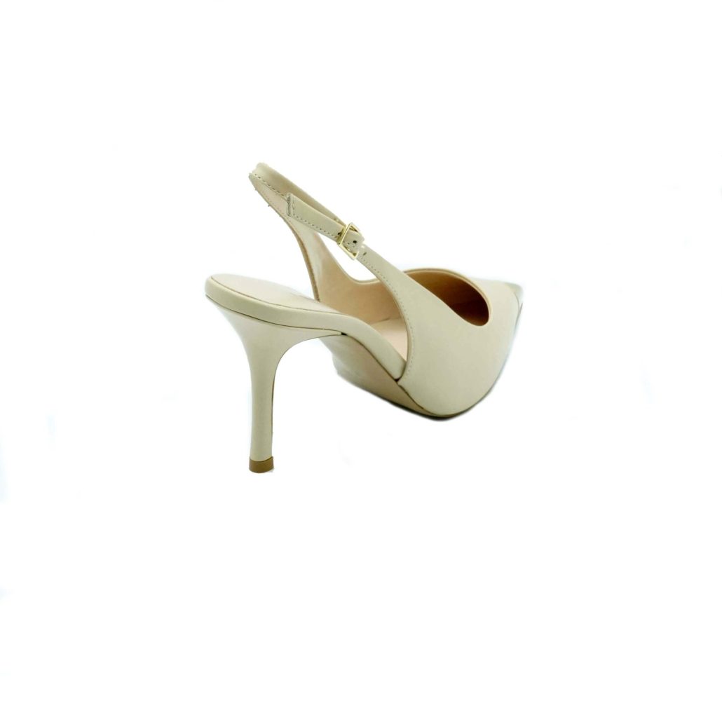 Lea Gu slingback in nappa con punta metallica, tacco 85mm Sconto