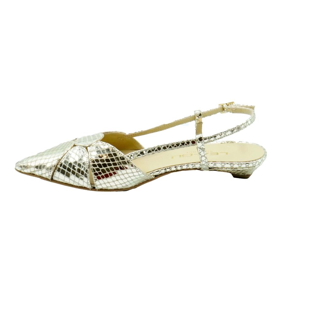 Lea Gu slingback in nappa stampata laminata ,tacco 30mm In Vendita
