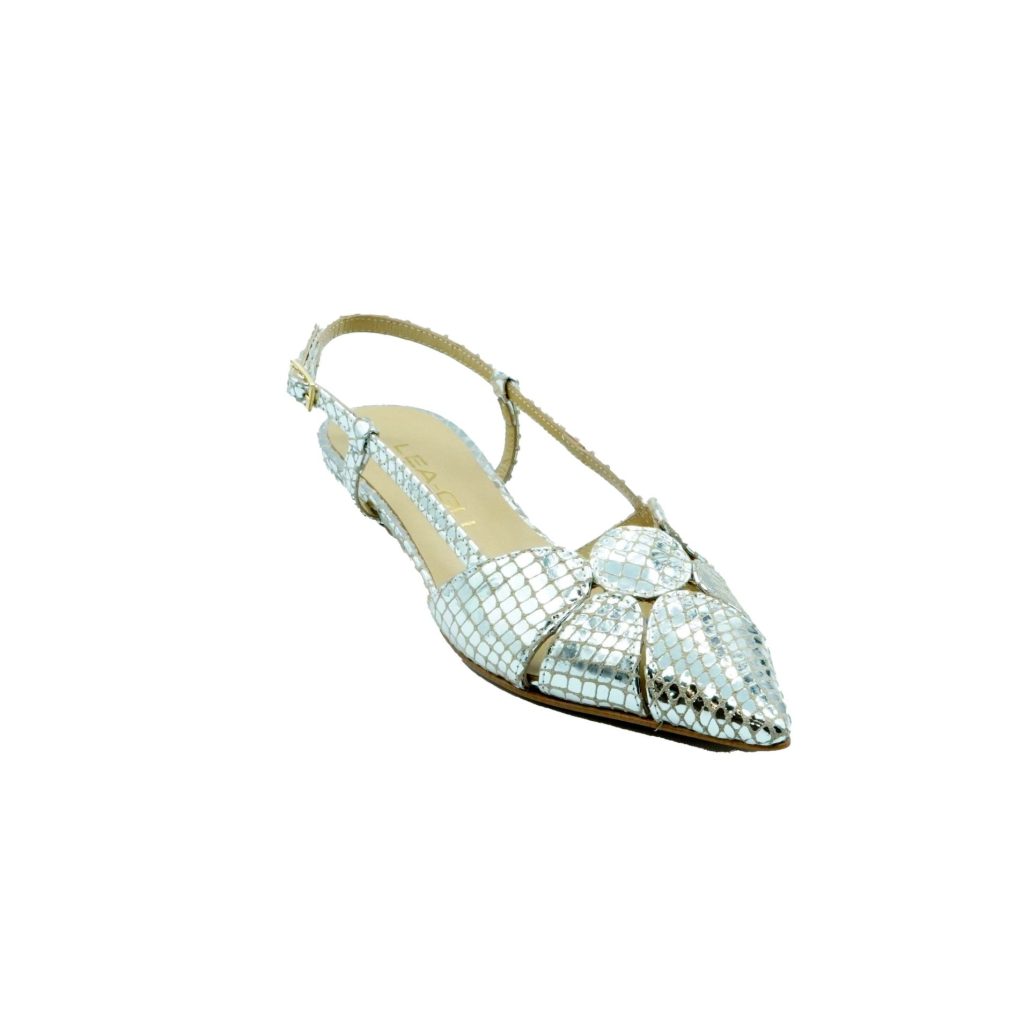 Lea Gu slingback in nappa stampata laminata ,tacco 30mm In Vendita