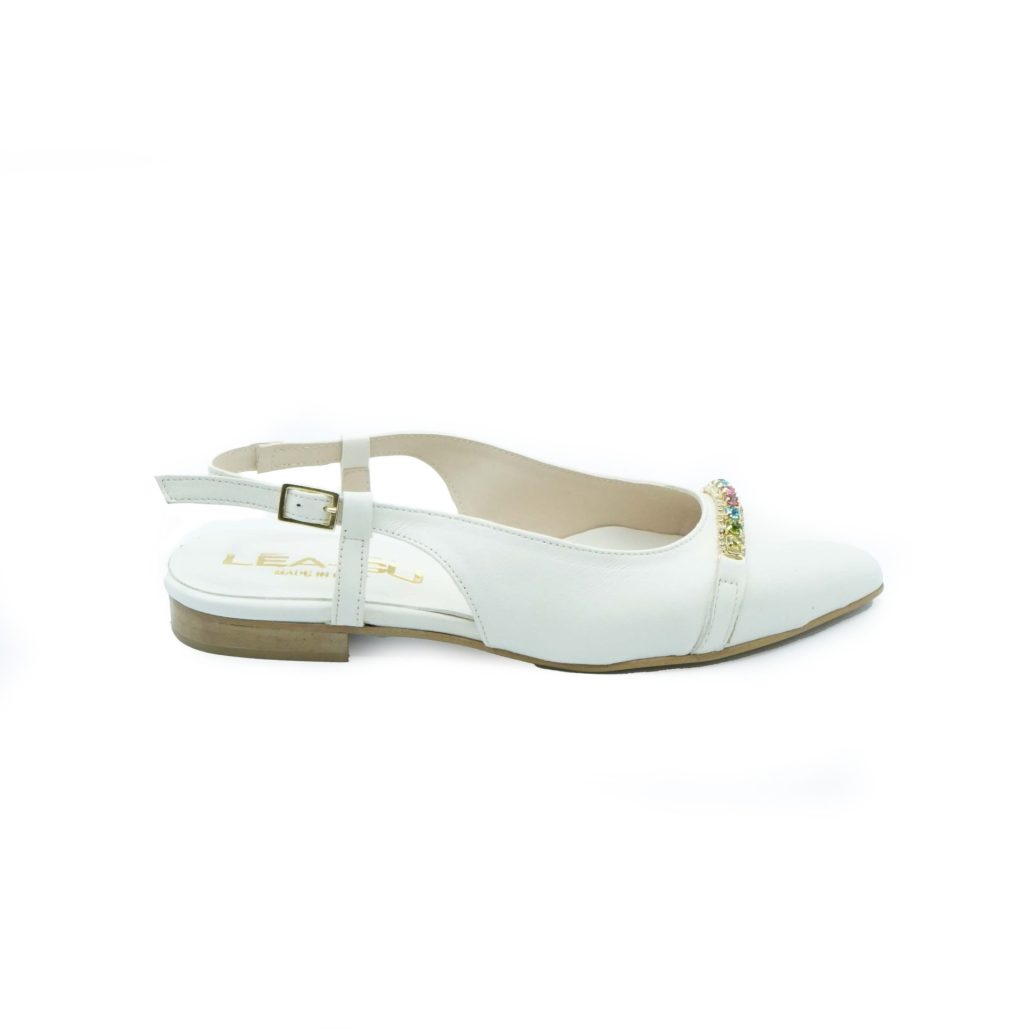 Lea Gu slingback in nappa, accessorio frontale, tacco 10mm Hotsell