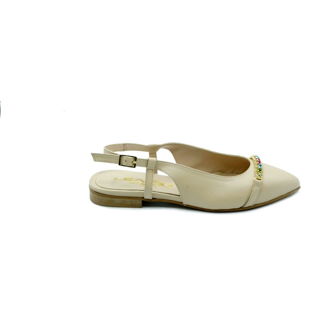 Lea Gu slingback in nappa, accessorio frontale, tacco 10mm Hotsell