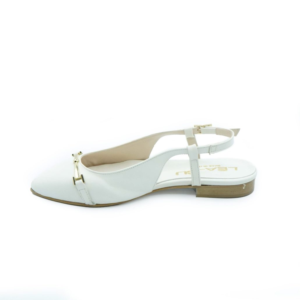 Lea Gu slingback in nappa, accessorio frontale, tacco 10mm Vendita Calda