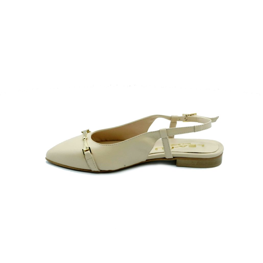 Lea Gu slingback in nappa, accessorio frontale, tacco 10mm Vendita Calda