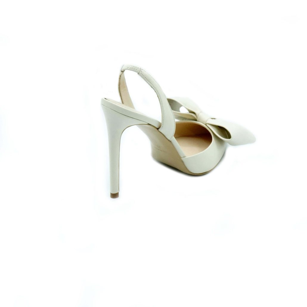Lea Gu slingback in nappa, fiocco frontale, tacco 100mm Saldi Di Fabbrica