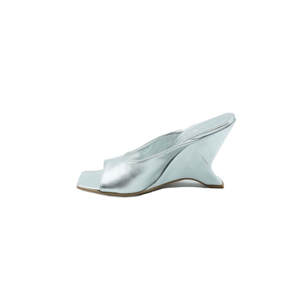 Lea Gu sandalo in nappa laminata, fascia frontale, tacco 85mm Moda
