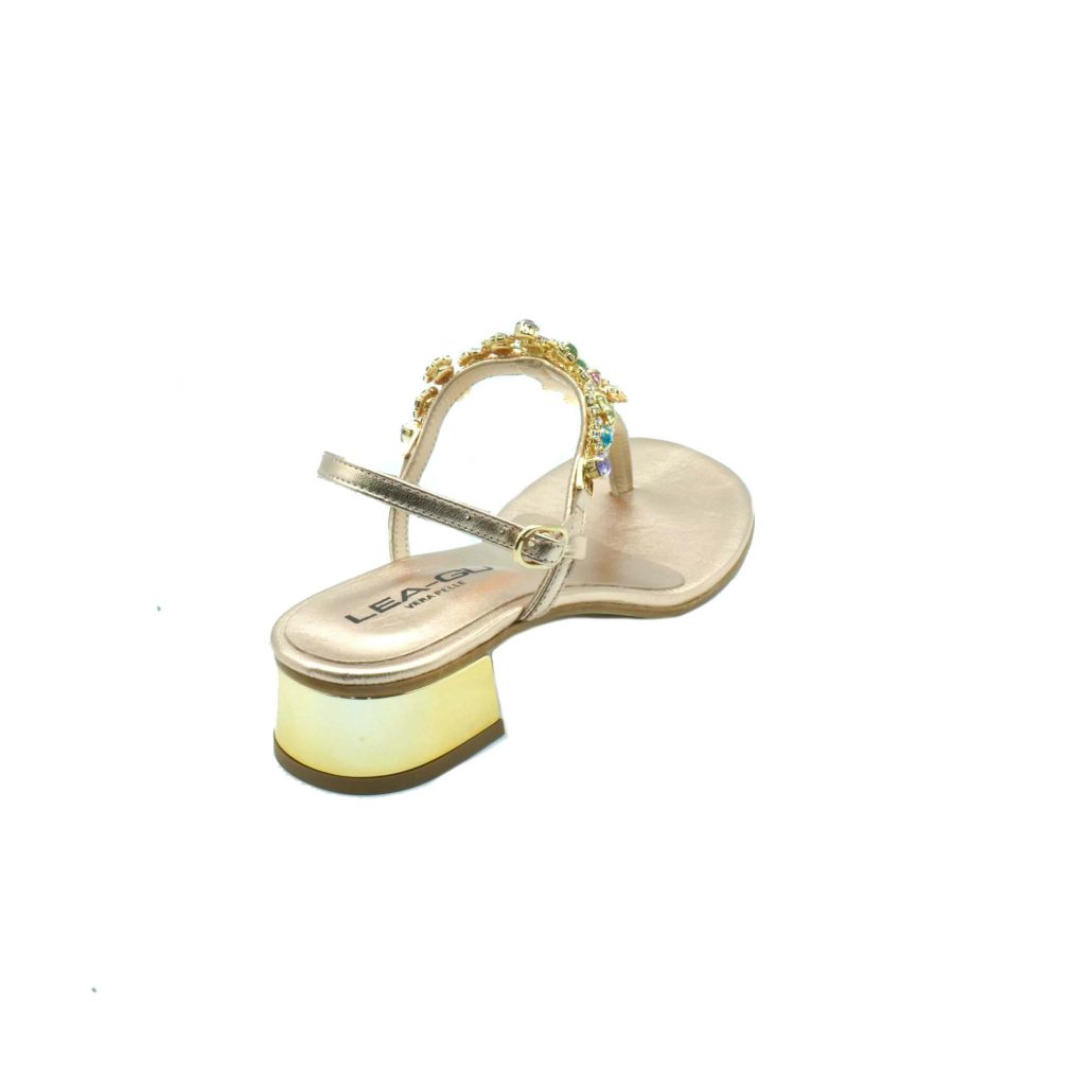 Lea Gu sandalo infradito in nappa, accessorio con swarovski frontale, chiusura posteriore, tacco 30mm Acquista Ora