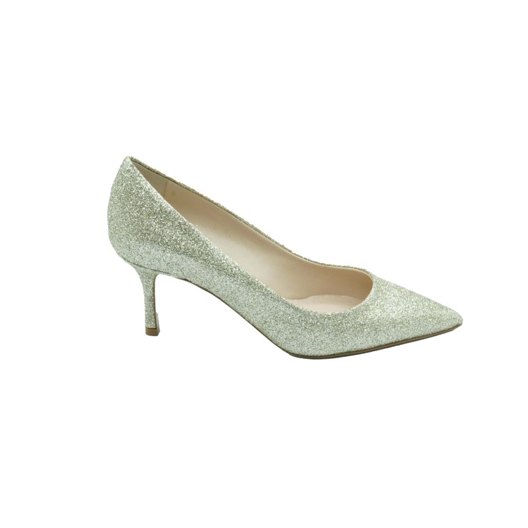 Lea Gu scarpa con tacco in nappa glitter, tacco 65mm