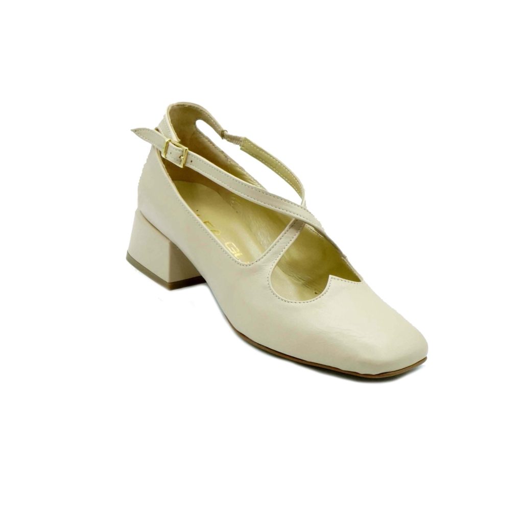 Lea Gu scarpa con tacco in nappa, incrocio frontale, tacco 35mm Sconto