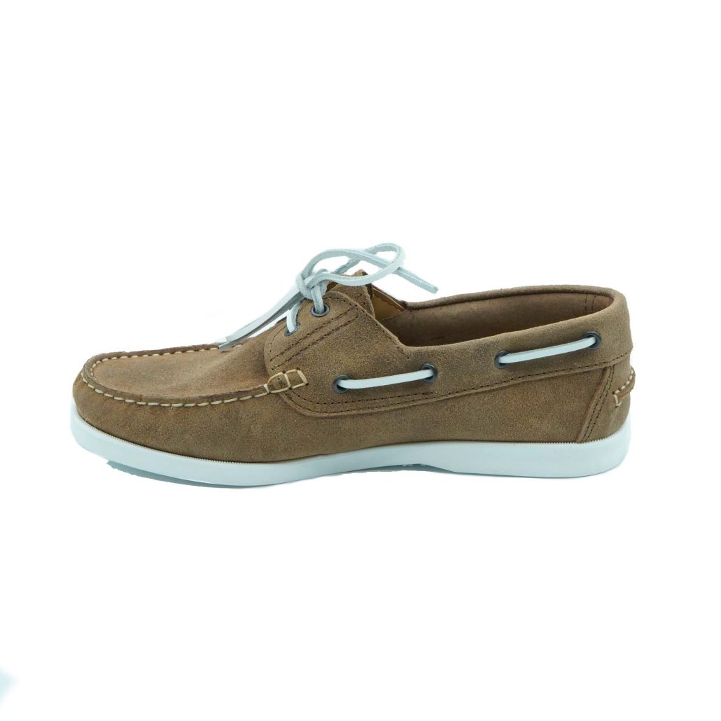 Lea Gu scarpa da barca in nappa, allacciatura frontale, fondo gomma 15mm Pezzi Unici