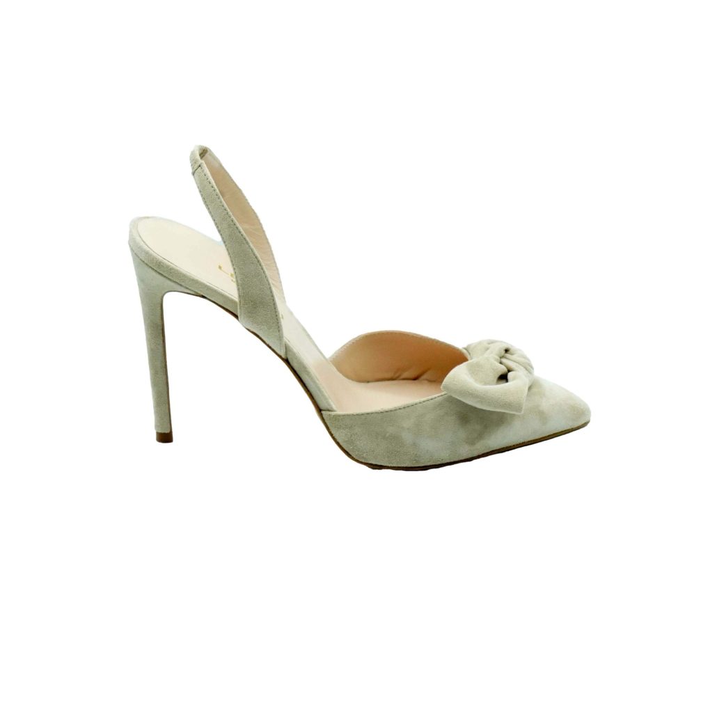 Lea Gu slingback in camoscio, fiocco frontale, tacco 100mm Vendite Flash