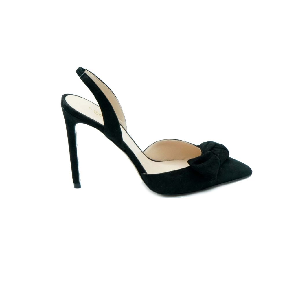 Lea Gu slingback in camoscio, fiocco frontale, tacco 100mm Vendite Flash