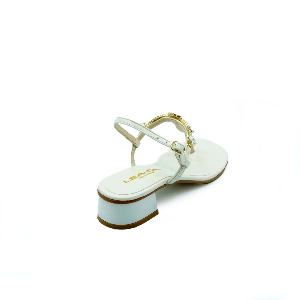Lea Gu sandalo in nappa, pietre frontali, cinturino posteriore, tacco 30mm Promozione