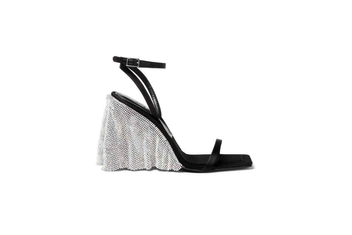 Kate Cate KATE SANDAL 90MM IN BLACK SATIN