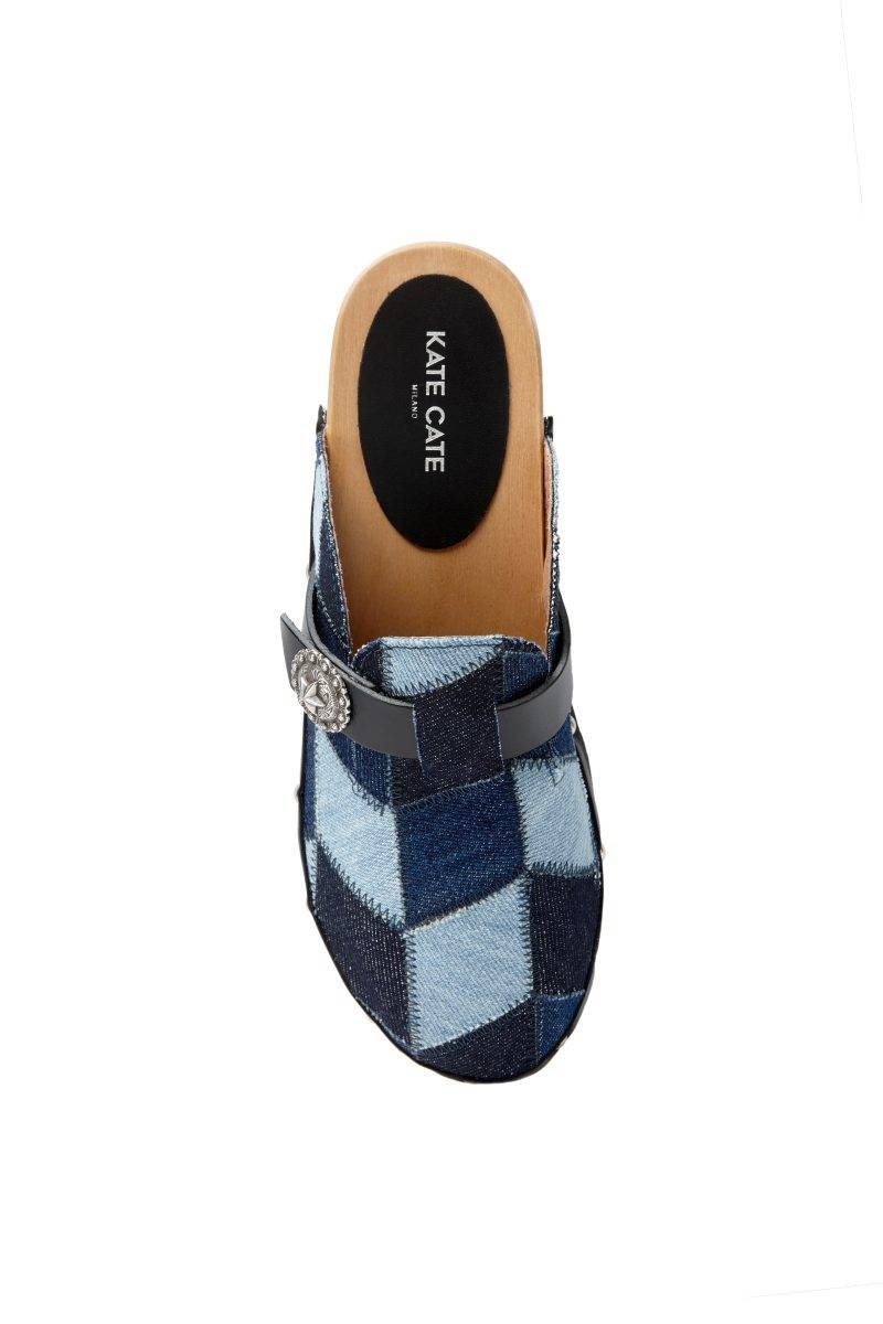 Kate Cate ALLEGRA CLOGS PATCH DENIM Offerta