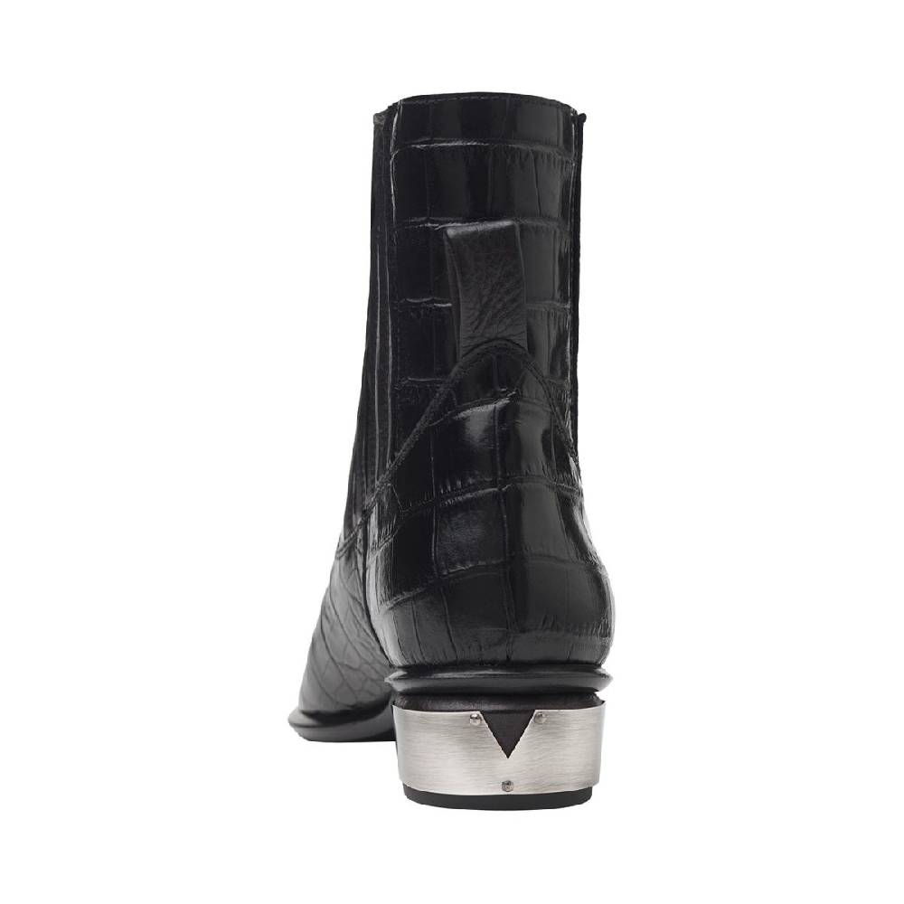 Kate Cate COWBOY KATE BOOTS BLACK CROC EFFECT LEATHER In Vendita