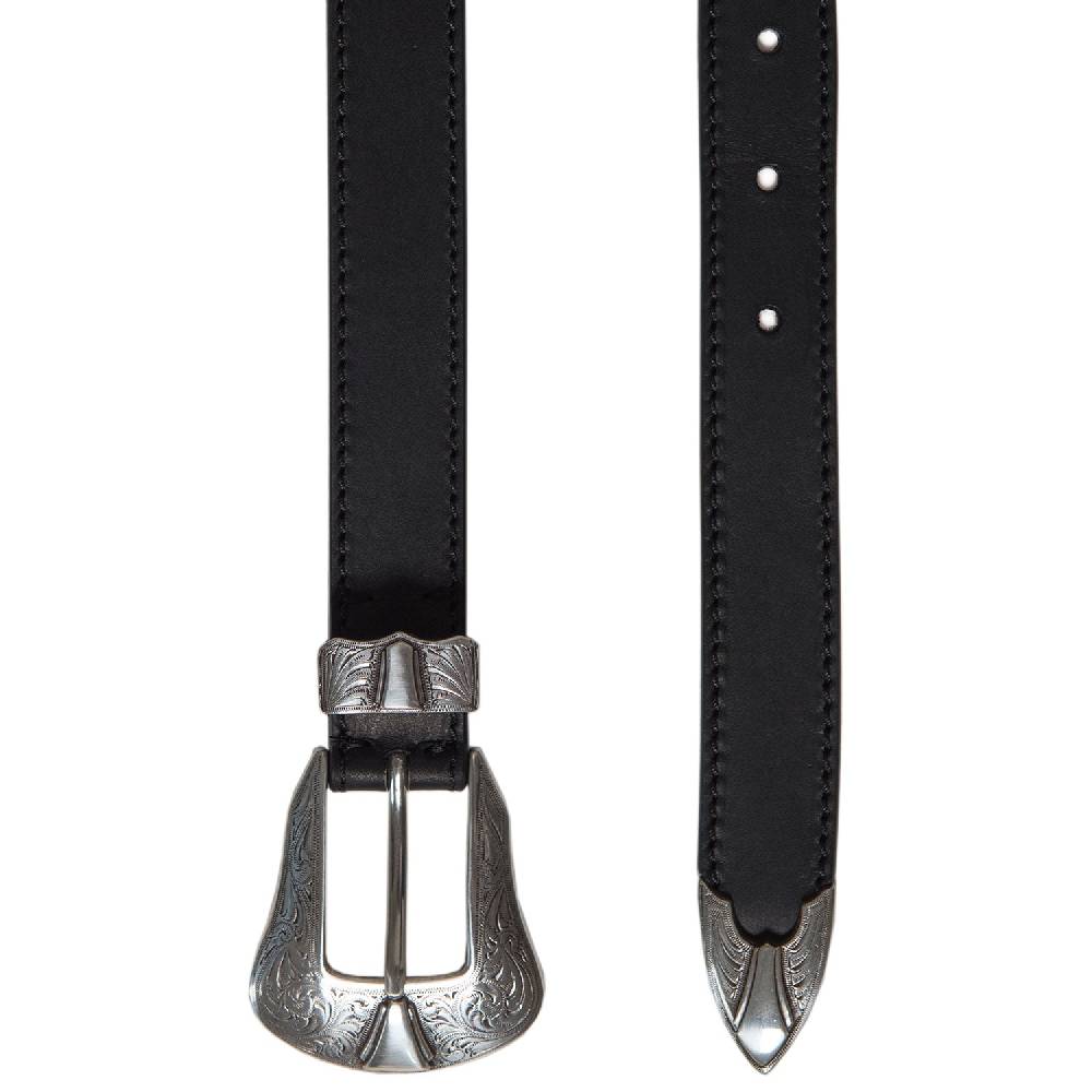 Kate Cate DUTTON BELT BLACK CURRIED LEATHER Nuovo