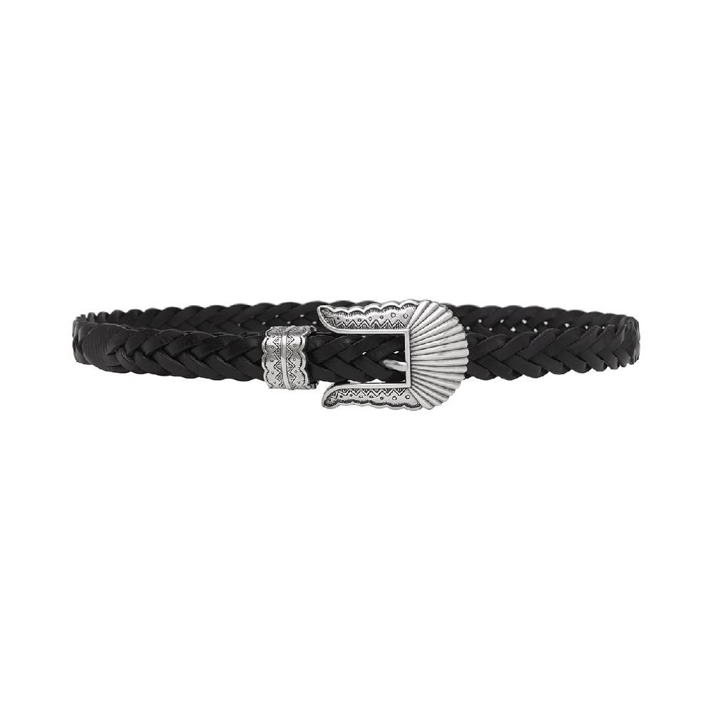 Kate Cate THIN KIM HAND BRAIDED BELT BROWN CURRIED LEATHER