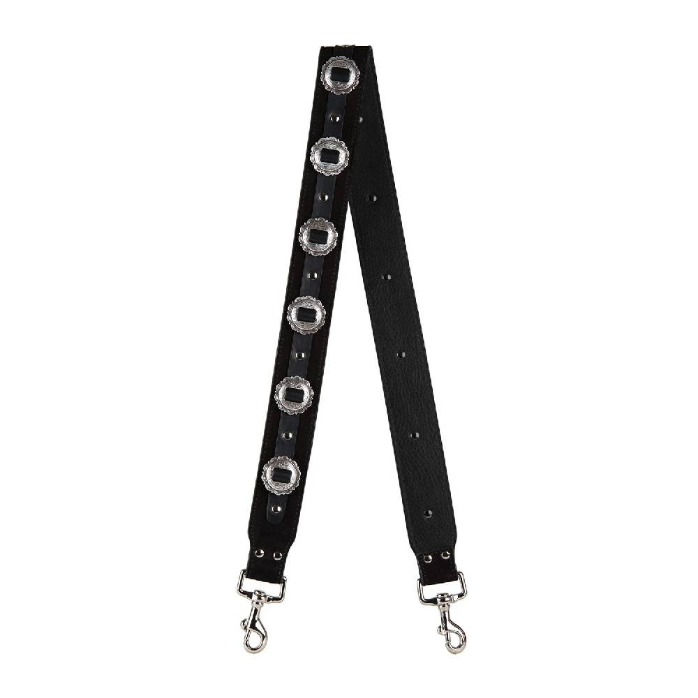 Kate Cate MEXICANA SHOULDER STRAP BLACK SUEDE CALFSKIN