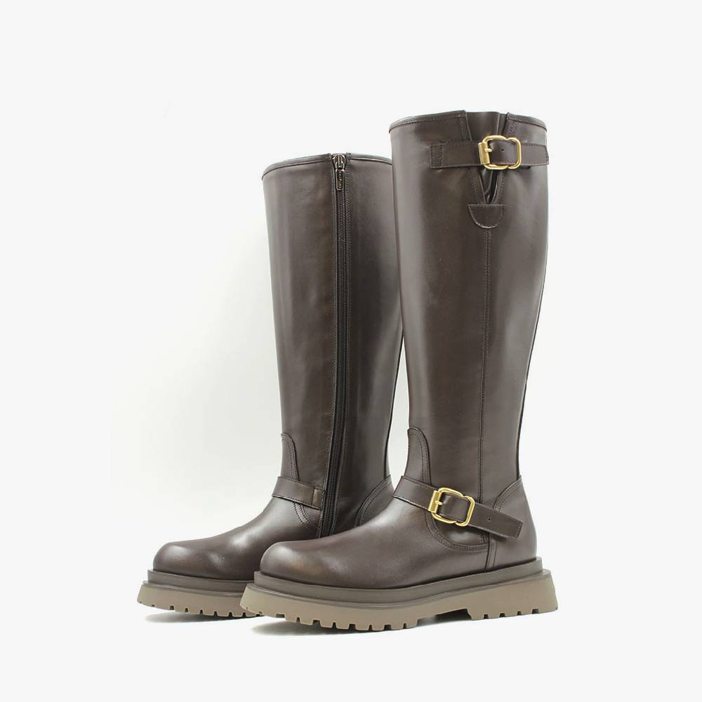 Laura Bellariva Stivale in pelle marrone
