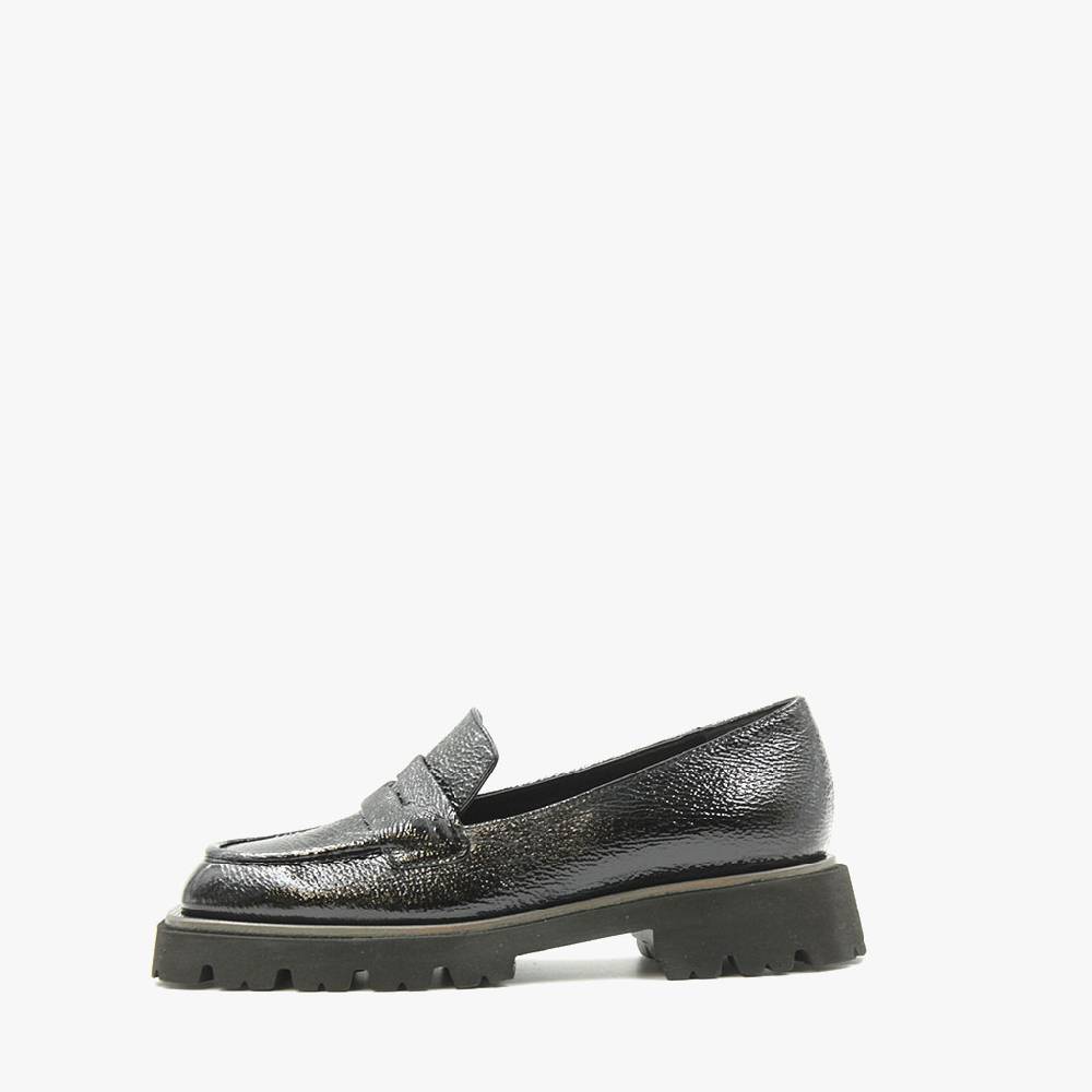 Laura Bellariva Mocassino nero in pelle lucida Online