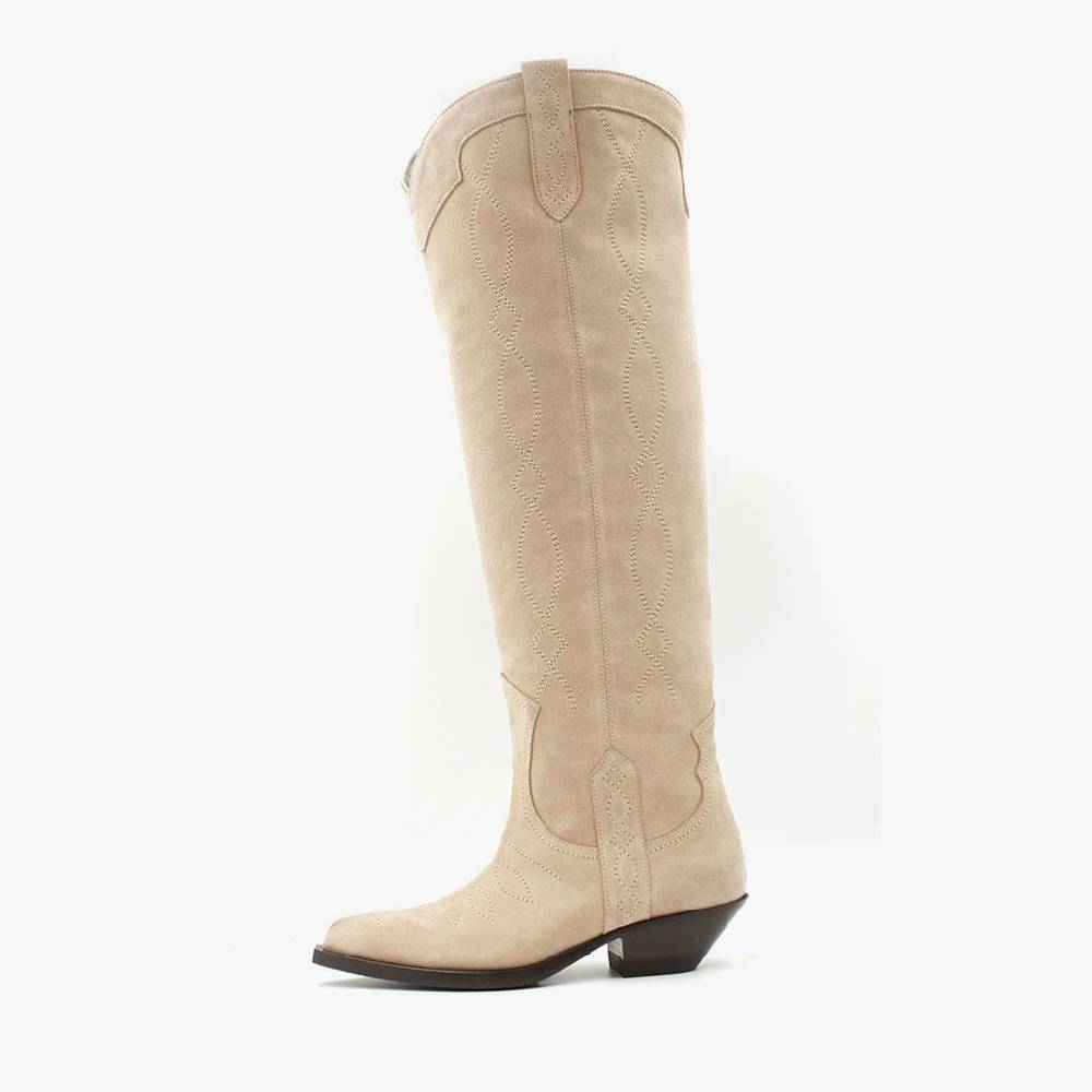 Laura Bellariva Stivale texano camoscio beige Vendite Flash