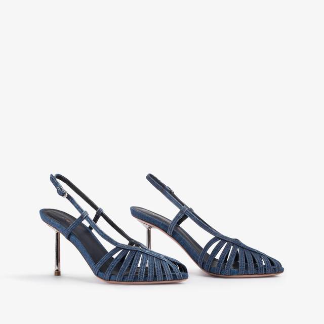 Le Silla Slingback con listini denim blu Moda