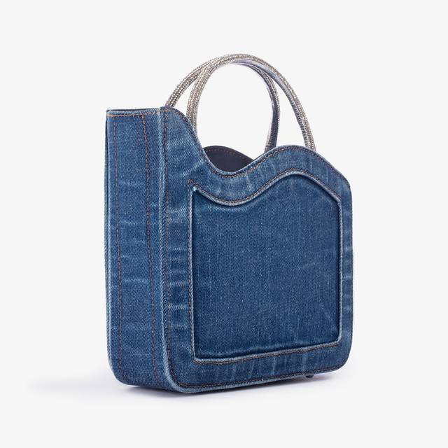 Le Silla Small bag denim blu e Cristalli 2025