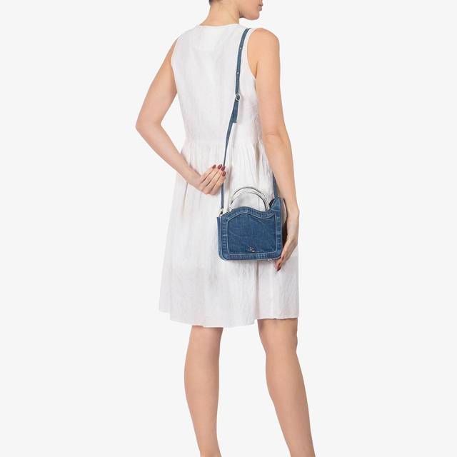 Le Silla Small bag denim blu e Cristalli 2025