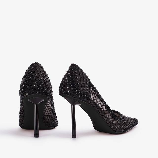 Le Silla Décolleté gioiello rete nera jet Spedizione Gratuita