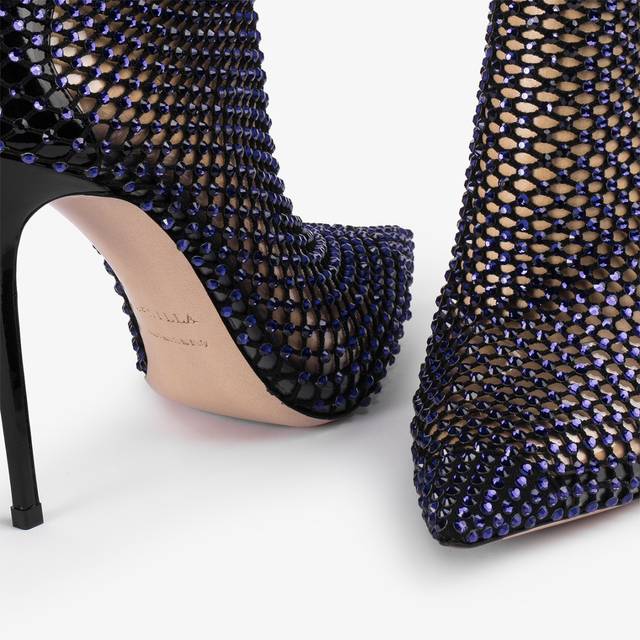 Le Silla Stivaletto calza blu midnight e Cristalli Fino Al -60%