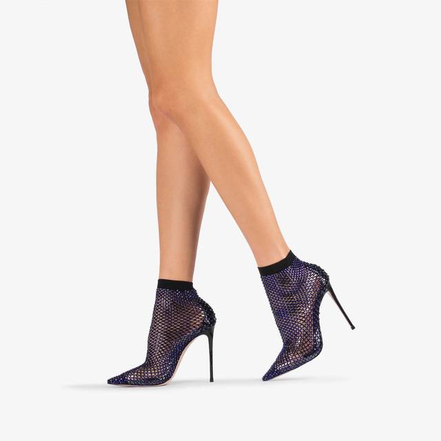 Le Silla Stivaletto calza blu midnight e Cristalli Fino Al -60%