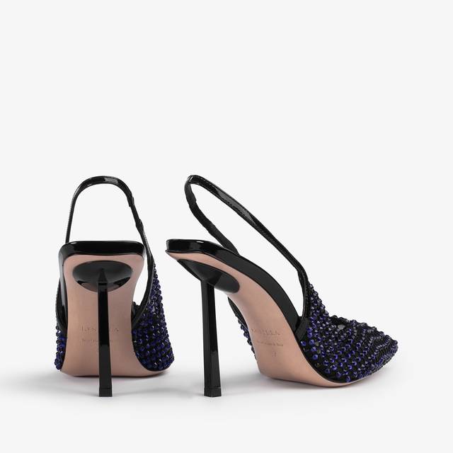 Le Silla Slingback gioiello rete blu midnight e Cristalli Shopping Online