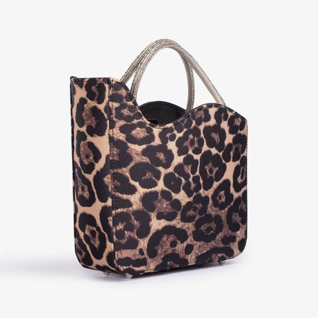 Le Silla Small bag raso leopardato e Cristalli 50% di sconto con spedizione gratuita