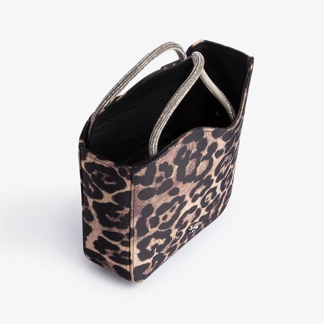Le Silla Small bag raso leopardato e Cristalli 50% di sconto con spedizione gratuita