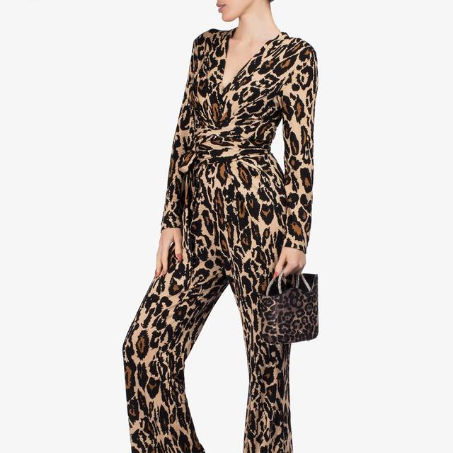 Le Silla Small bag raso leopardato e Cristalli 50% di sconto con spedizione gratuita