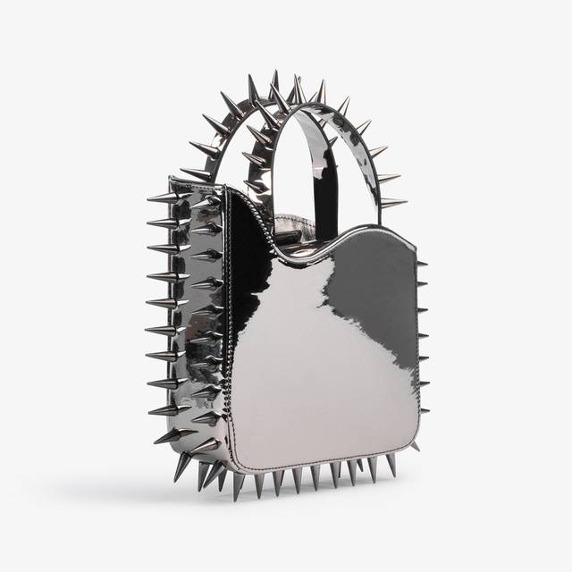 Le Silla Small bag metallizzata peltro con borchie Outlet