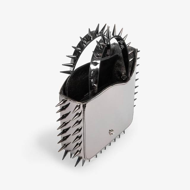 Le Silla Small bag metallizzata peltro con borchie Outlet
