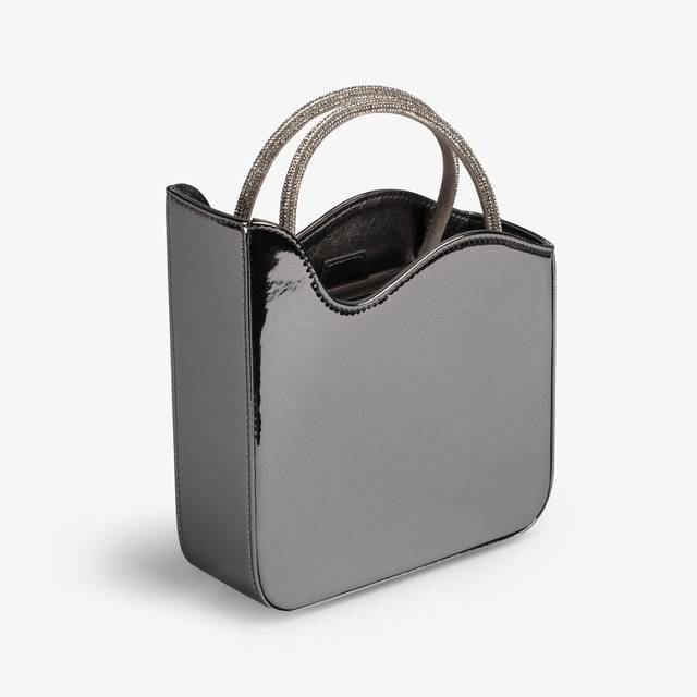 Le Silla Small bag metallizzata peltro e Cristalli In Vendita