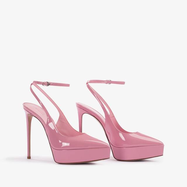 Le Silla Slingback con plateau vernice rosa dea Vendita Calda