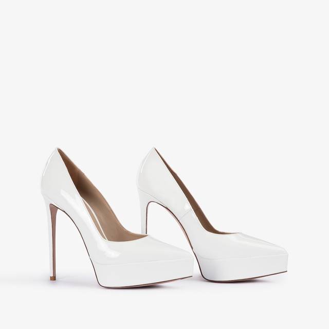 Le Silla Décolleté con plateau vernice bianca carta Saldi Di Fabbrica