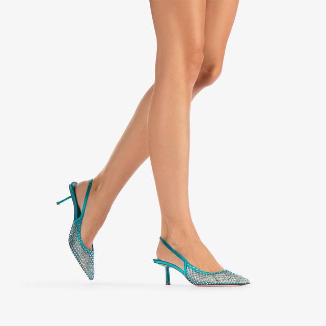 Le Silla Slingback gioiello rete verde procida Vendite Flash