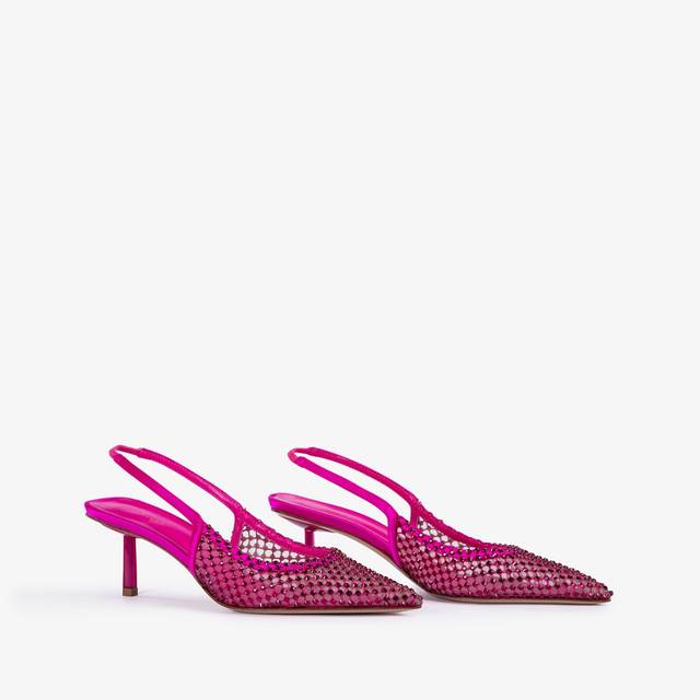 Le Silla Slingback gioiello rete fucsia bouganville Negozio