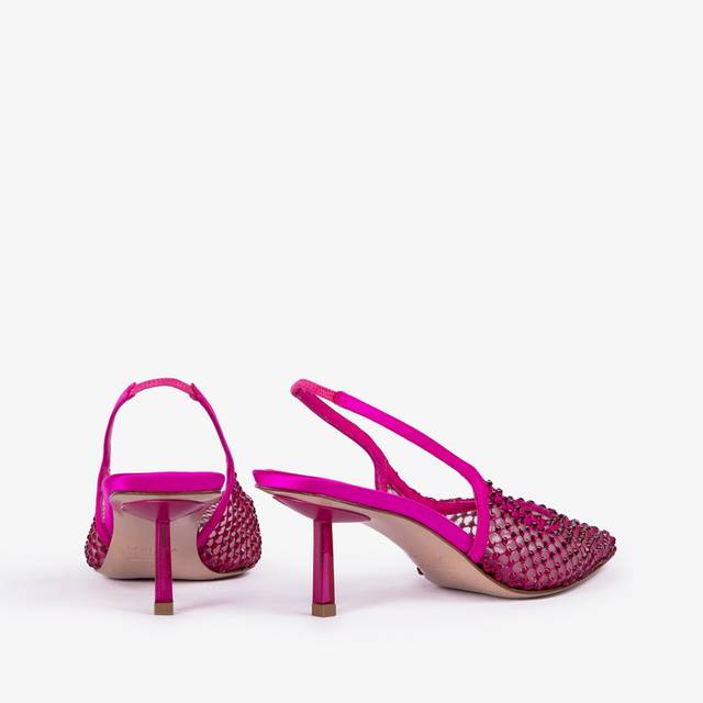 Le Silla Slingback gioiello rete fucsia bouganville Negozio