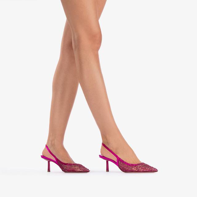 Le Silla Slingback gioiello rete fucsia bouganville Negozio