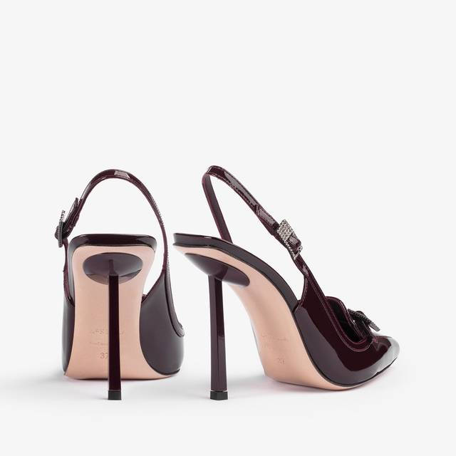 Le Silla Slingback mocassino vernice rossa cherry In Linea