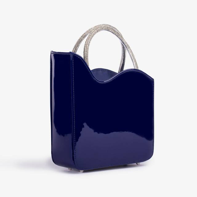 Le Silla Small bag vernice blu lazuli e Cristalli Qualità Garantita