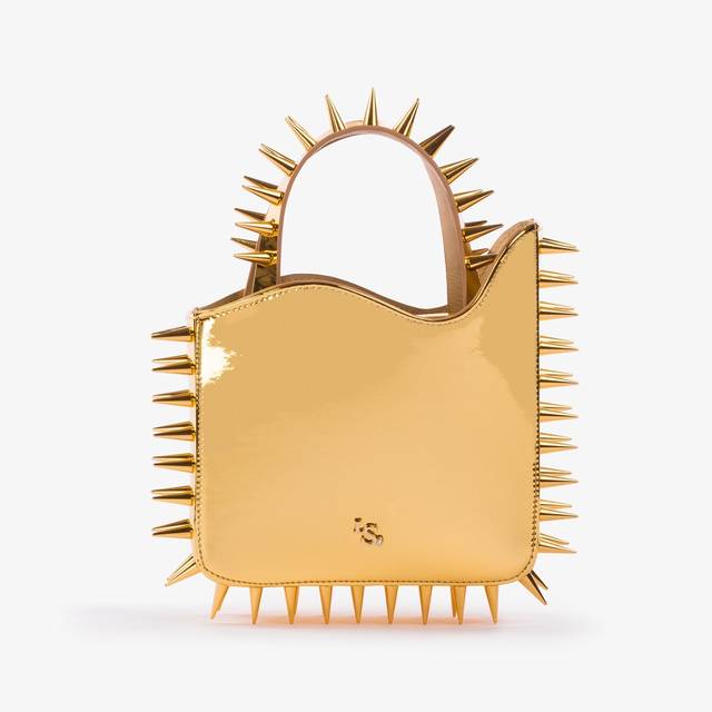 Le Silla Small bag metallizzata oro pepita con borchie Promozione Limitata