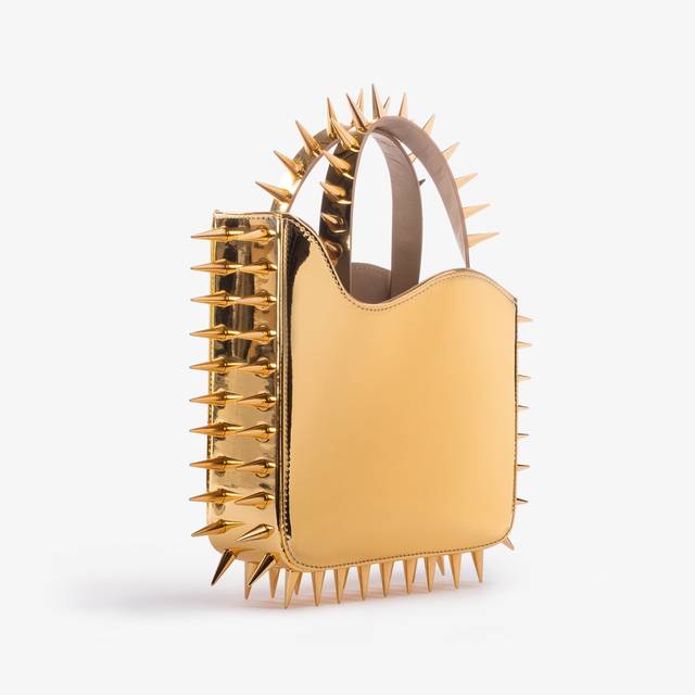 Le Silla Small bag metallizzata oro pepita con borchie Promozione Limitata