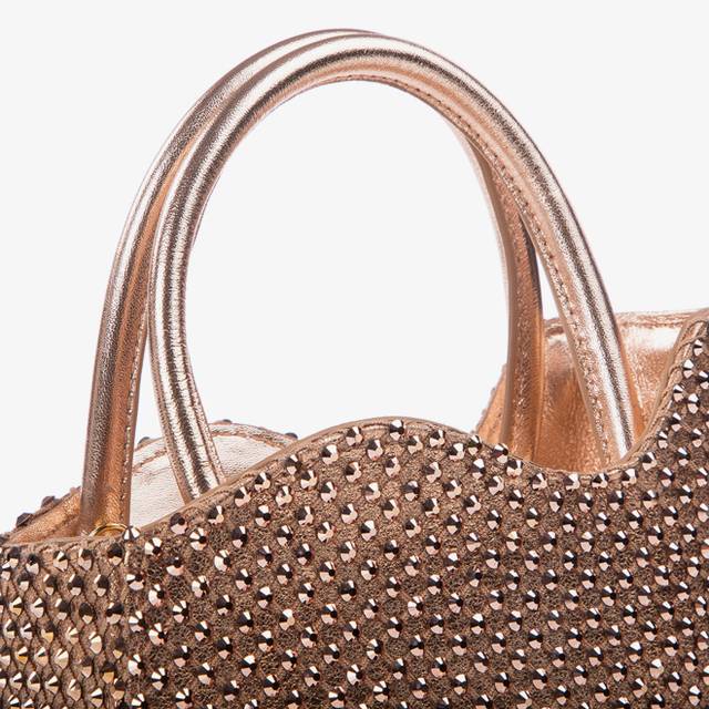 Le Silla Mini bag nappa oro rosa e Cristalli Fino Al -60%