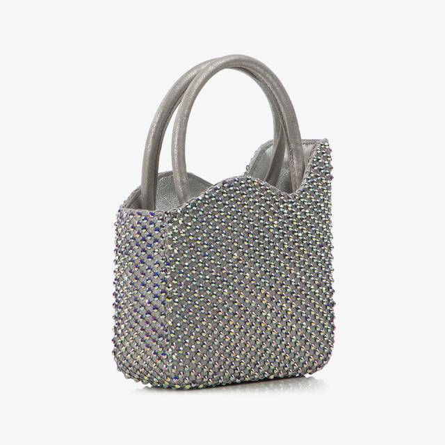 Le Silla Mini bag nappa argento eclissi e Cristalli Shopping Online